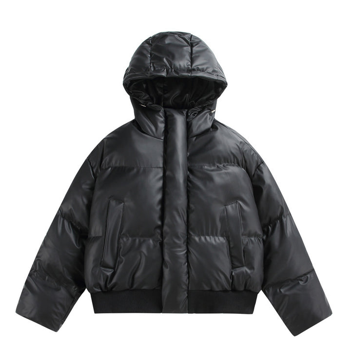Damen Gekürzte Isolierende Pufferjacke im Boxy‑Cut mit Volumen‑Kapuze, Stehkragen und Rippbund Echo Archiv