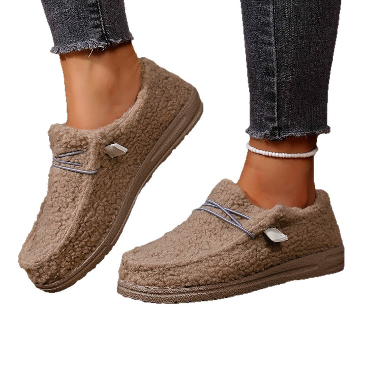 Damen Gefütterte Teddy-Fleece‑Hausschuhe mit gepolstertem Komfortfußbett und rutschfester Gummisohle – Lioré