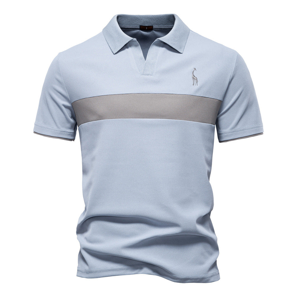 Herren Poloshirt mit modernem Blockdesign und hochwertiger Baumwollmischung Echoarchiv