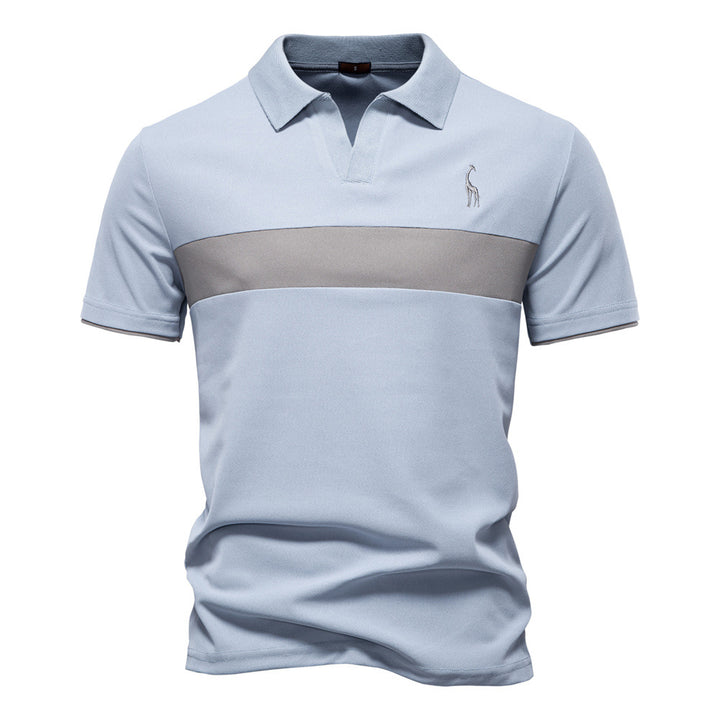 Herren Poloshirt mit modernem Blockdesign und hochwertiger Baumwollmischung Echoarchiv