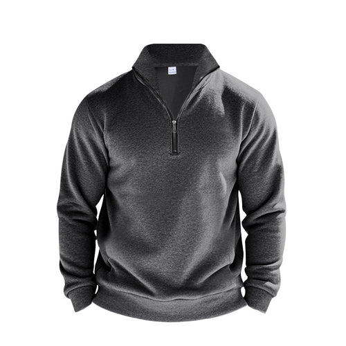 Herren Fleece-Pullover mit halbem Reißverschluss und Komfortbund Echoarchiv