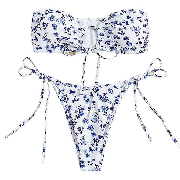 Damen Bandeau-Bikini mit verspieltem Blumendesign Echo Archiv