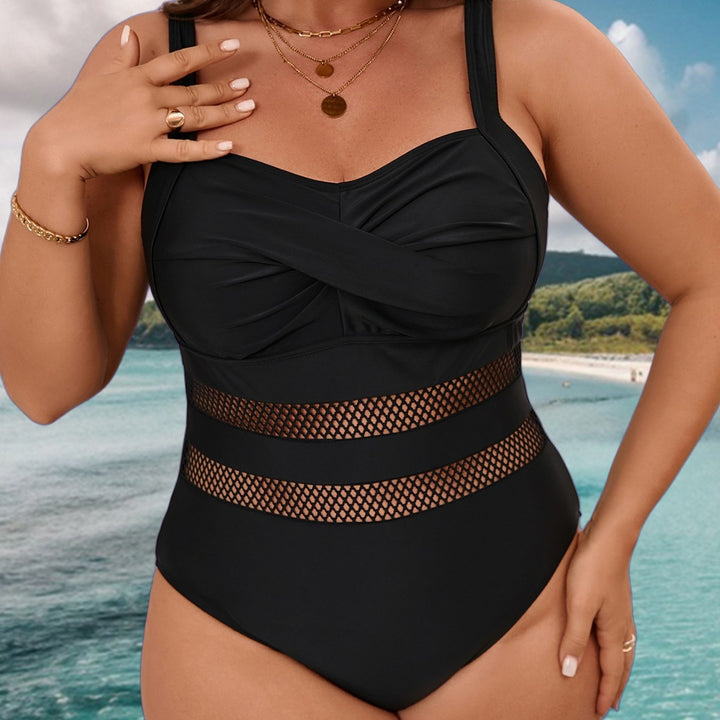 Damen Einteiler Badeanzug mit elegantem Netzdesign Echo Archiv