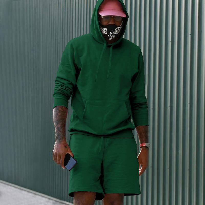 Echoarchiv Herren Hoodie-Shorts-Set mit Kängurutasche