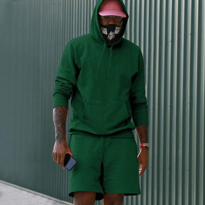 Echoarchiv Herren Hoodie-Shorts-Set mit Kängurutasche