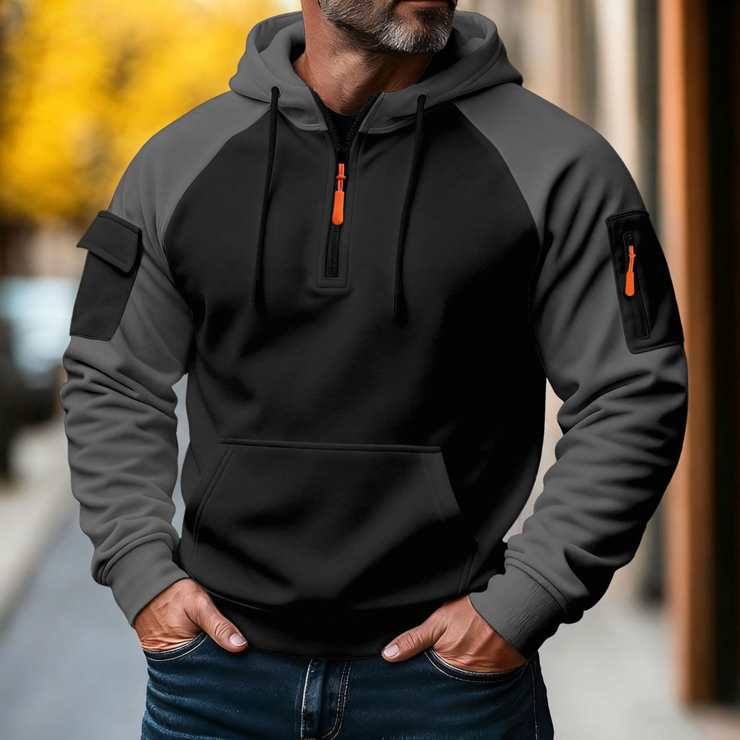 Herren funktionaler Hoodie mit Reißverschluss und praktischen Taschen Echoarchiv