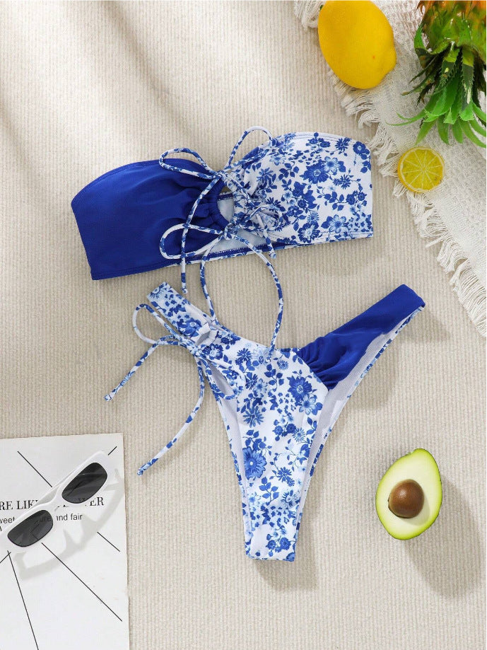 Damen Bandeau-Bikini Set mit floralem Design Echo Archiv