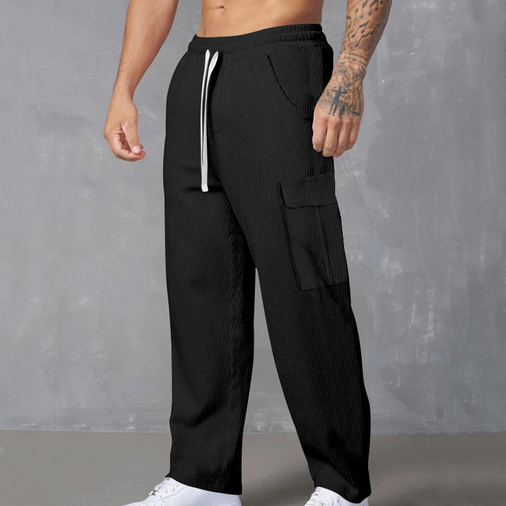 Herren Cargo-Hose aus weichem Rippmaterial mit elastischem Bund und praktischen Taschen Echoarchiv