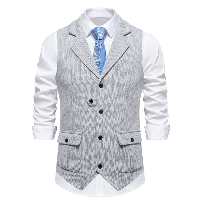 Herren elegante Weste mit strukturiertem Hahnentritt-Muster Echoarchiv