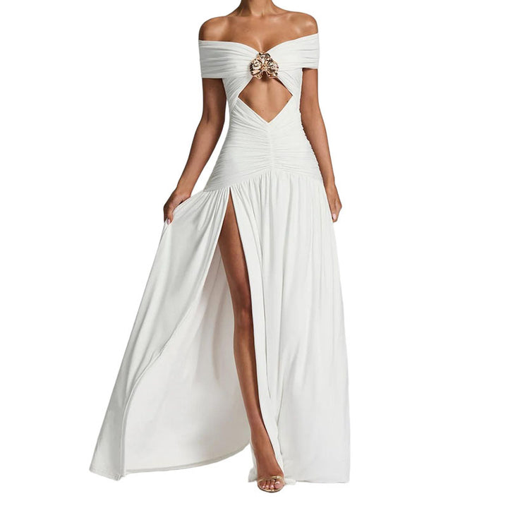 Damen Elegantes Off-Shoulder Maxikleid mit praktischem Cut-Out Echo Archiv