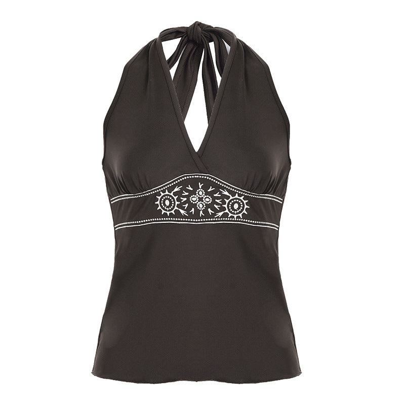 Damen Elegantes Haltertop mit raffinierten Details Echo Archiv