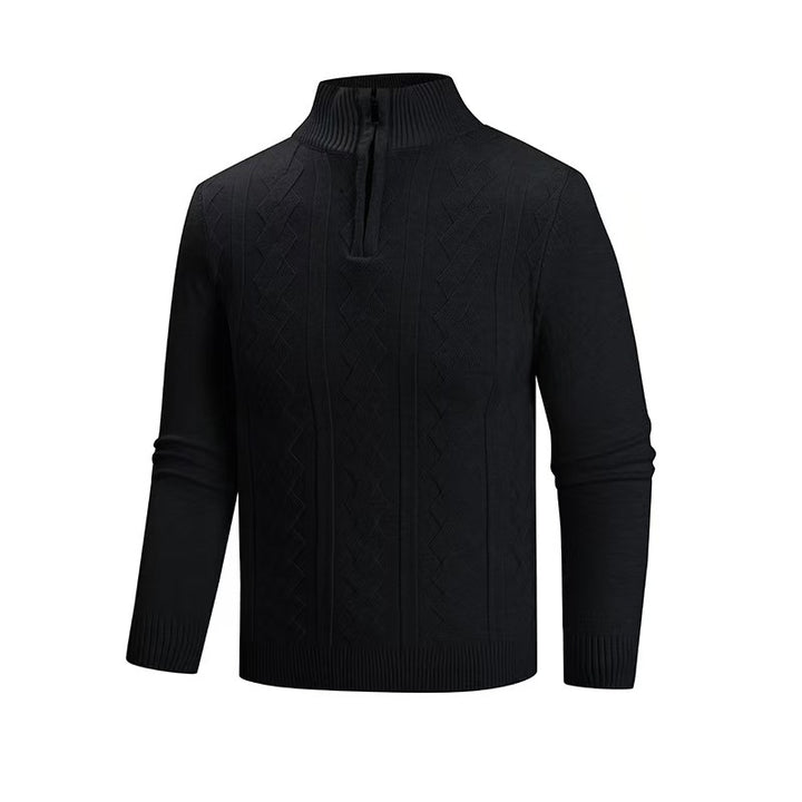 Herren modischer Strickpullover mit hohem Kragen und strukturiertem Design Echoarchiv