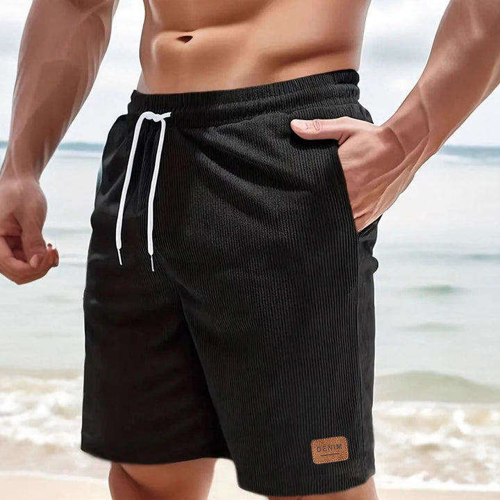 Herren lässige Denim-Shorts mit elastischem Bund und Seitentaschen Echoarchiv