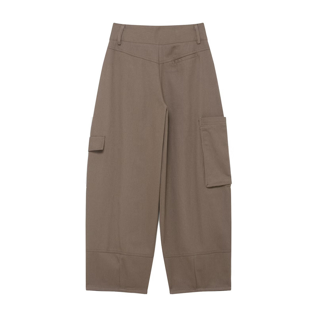 Damen weite Cargo-Cropped-Hose mit hoher Taille und aufgesetzten Taschen Echoarchiv