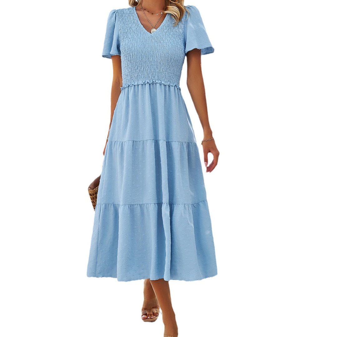 Damen Midikleid mit Rüschendetails und Punkten Echo Archiv