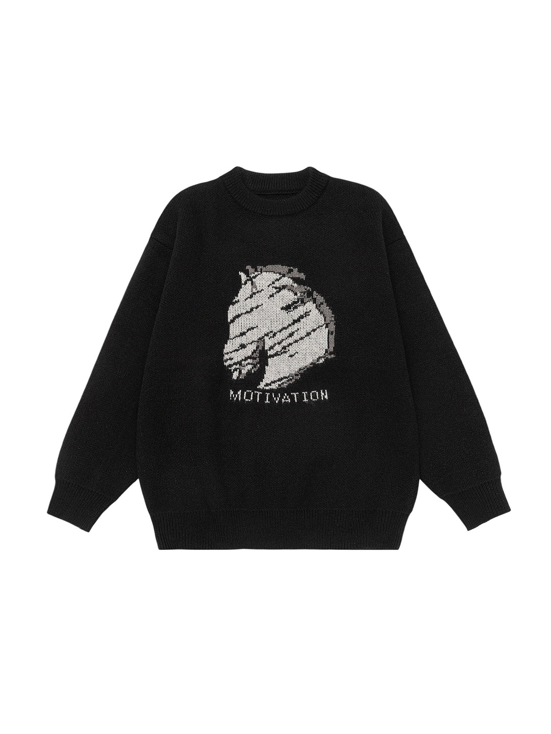 Damen Oversize-Strickpullover mit Intarsienmotiv und Rundhalsausschnitt Echo Archiv