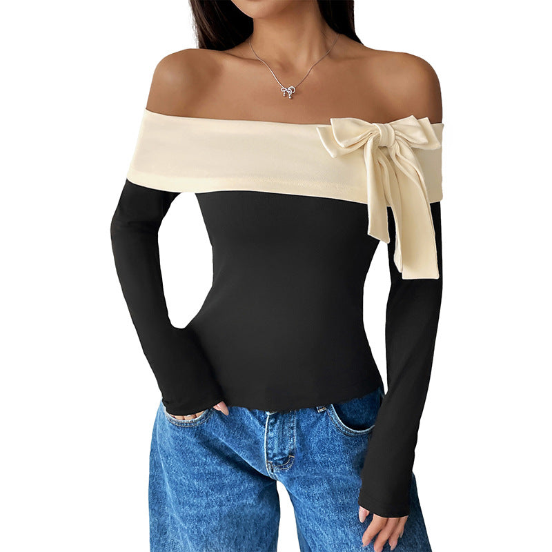 Damen Off-Shoulder Oberteil mit Schleifen-Detail Echo Archiv