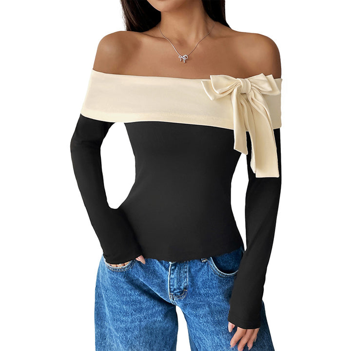 Damen Off-Shoulder Oberteil mit Schleifen-Detail Echo Archiv