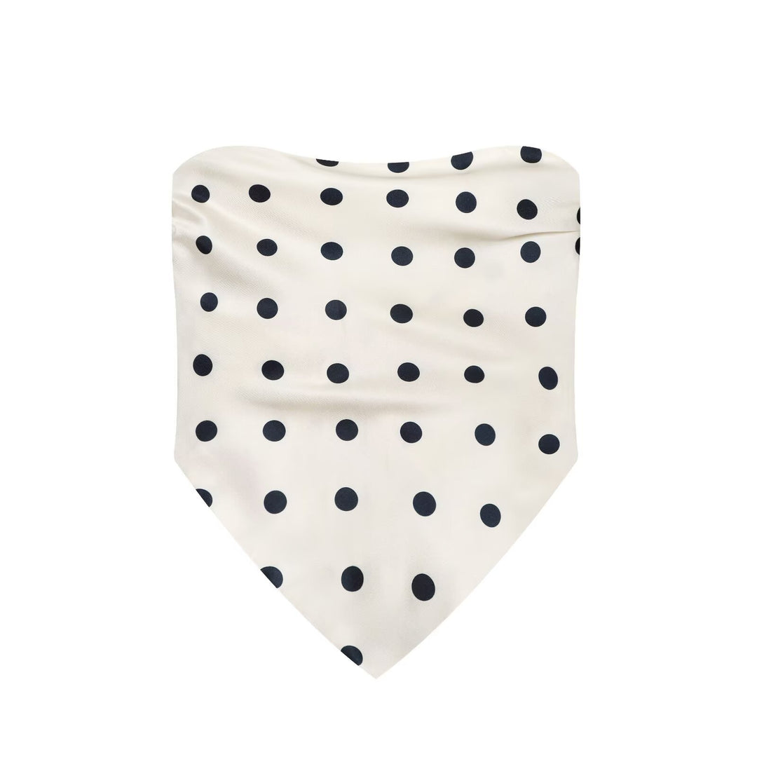 Damen Weite Satin-Hose mit elastischem Tunnelzugbund und Polka-Dot-Muster Echo Archiv