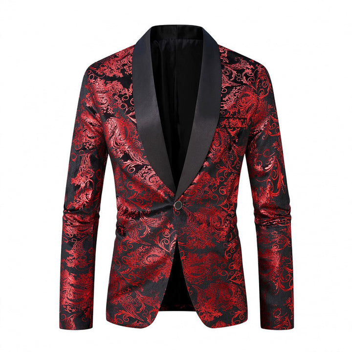 Herren Eleganter Jacquard-Blazer mit hochwertigem floralem Muster Echoarchiv