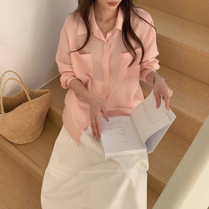 Damen Elegante und Bequeme Langarmbluse Echo Archiv