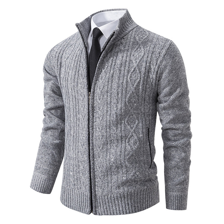 Herren Strickjacke mit hohem Kragen und Reißverschluss Echoarchiv