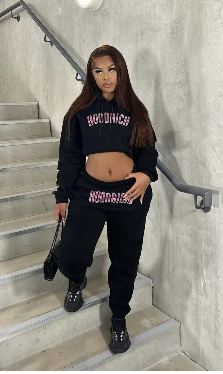 Herren Sportlicher Hoodie und Jogginghose-Set mit modischem Schriftzug Echoarchiv
