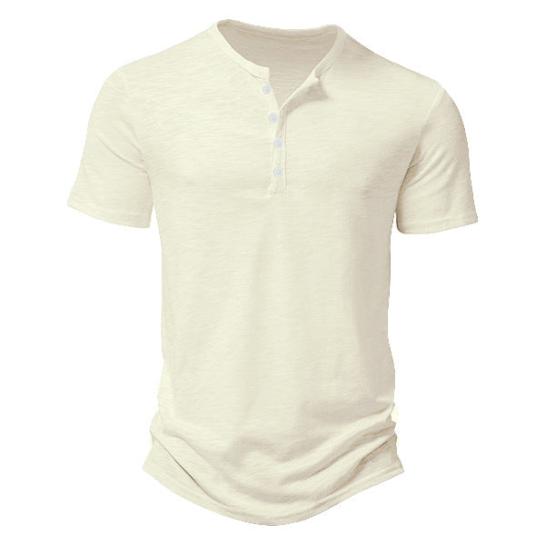 Herren nan Kurzarmshirt im Henleystil aus Slub-Baumwolljersey mit kurzer Knopfleiste Echo Archiv