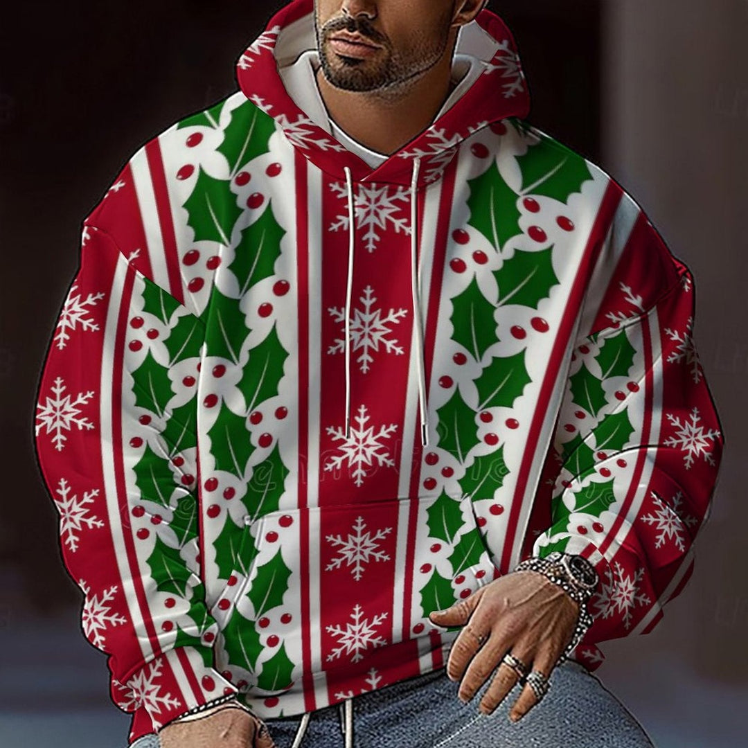 Herren Weihnachts-Hoodie mit farbenfrohem grafischen Design und bequemer Passform Echoarchiv