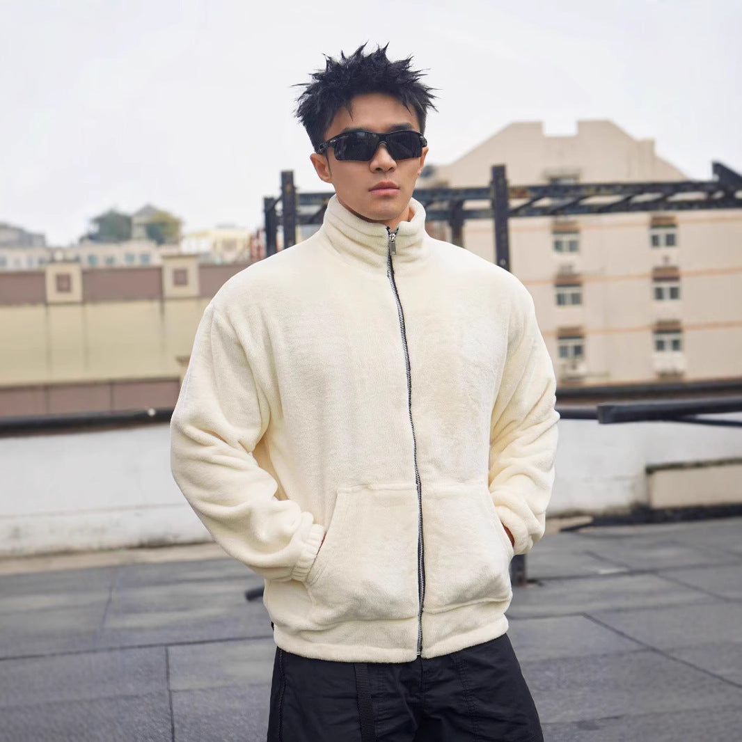 Herren Fleecejacke mit hohem Kragen und weichem Futter Echoarchiv