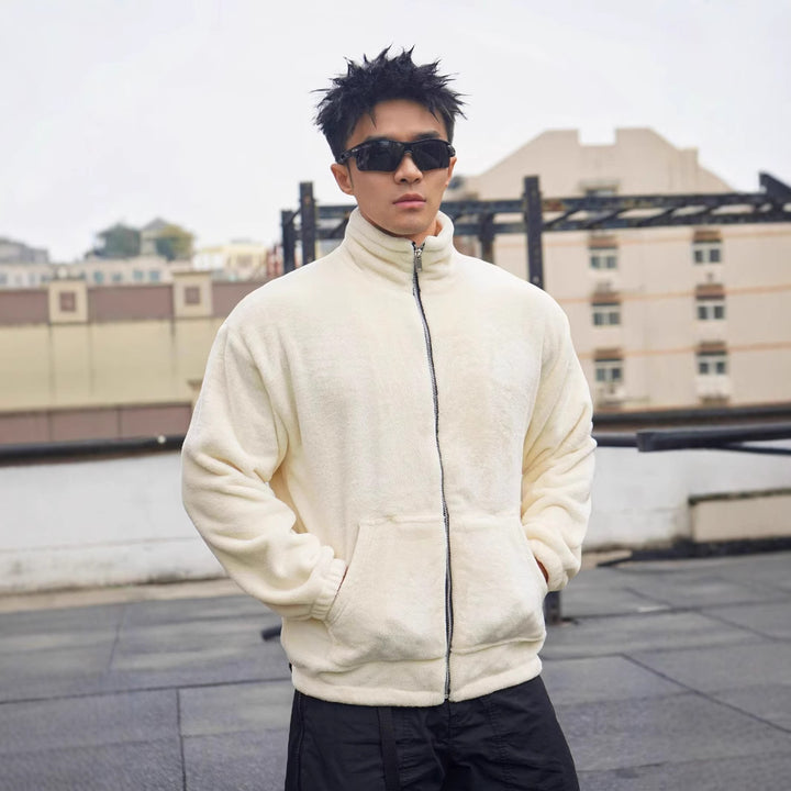 Herren Fleecejacke mit hohem Kragen und weichem Futter Echoarchiv