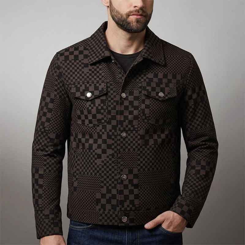 Herren Modische Steppjacke mit einzigartigem Karomuster Echo Archiv
