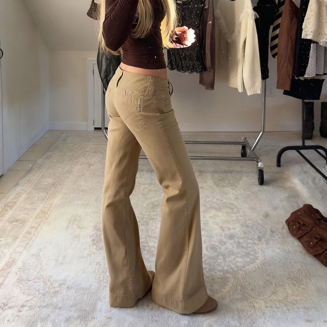 Damen weite Baumwollhose mit eleganter Schnittführung und praktischen Taschen Echo Archiv