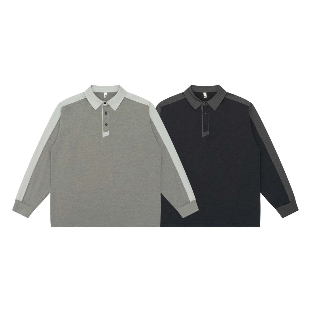Unisex Retro-inspiriertes Polo-Sweatshirt mit Raglanärmeln und Halbknopfleiste Echoarchiv