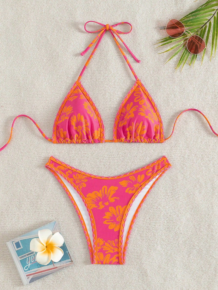 Damen Triangel-Bikini mit verspieltem Blumenmuster Echo Archiv