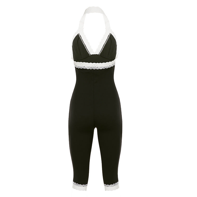 Damen Jumpsuit mit Spitzenrand und verführerischem Dekolleté Echo Archiv