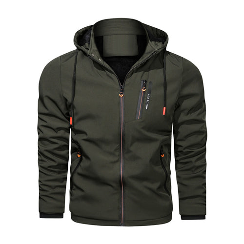 Herren sportliche Funktionsjacke mit verstellbarer Kapuze und atmungsaktivem Material Echoarchiv