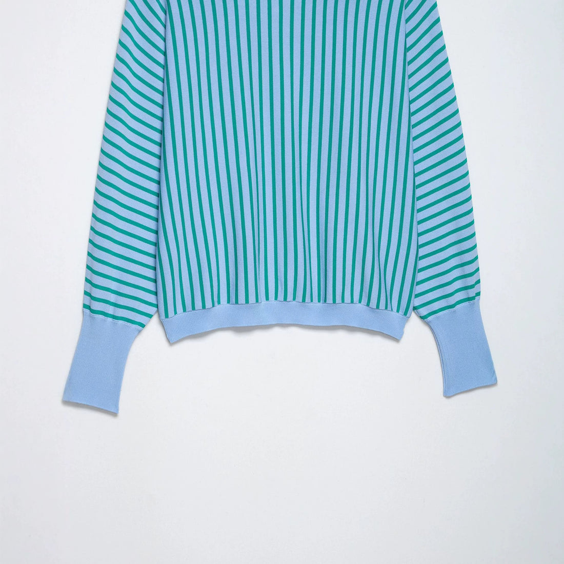 Damen Gestreifter Cropped Feinstrickpullover mit verlängerten Bündchen Echoarchiv