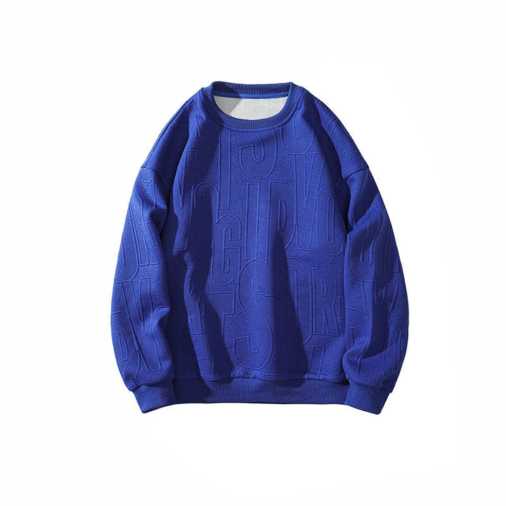 Herren Oversized Strukturiertes Strick-Sweatshirt mit geprägtem Ton-in-Ton-Lettering Echoarchiv