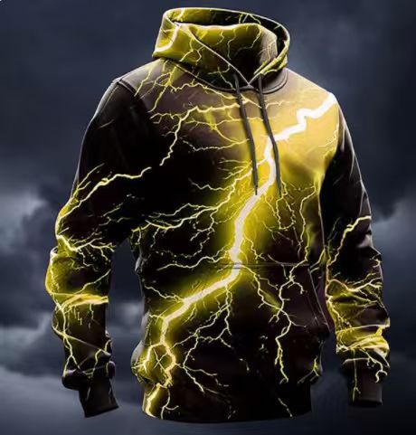 Herren Kapuzenpullover mit dynamischem Blitzdesign Echoarchiv
