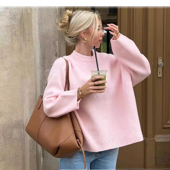 Damen lässiger Oversized Pullover aus hochwertiger Baumwolle Echoarchiv
