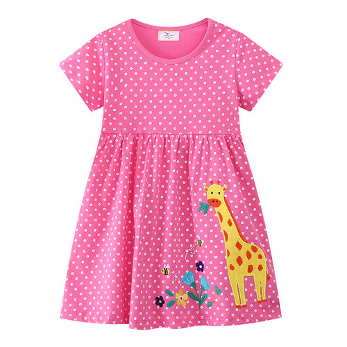 Mädchen Baumwollkleid mit niedlichem Giraffenmuster Echo Archiv
