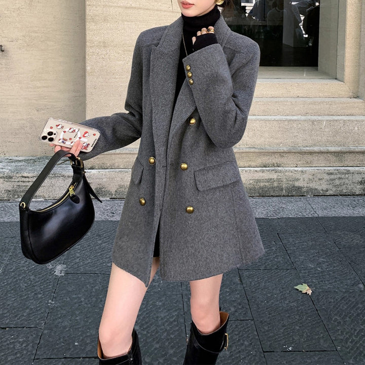 Damen Eleganter Wollmantel Echoarchiv
