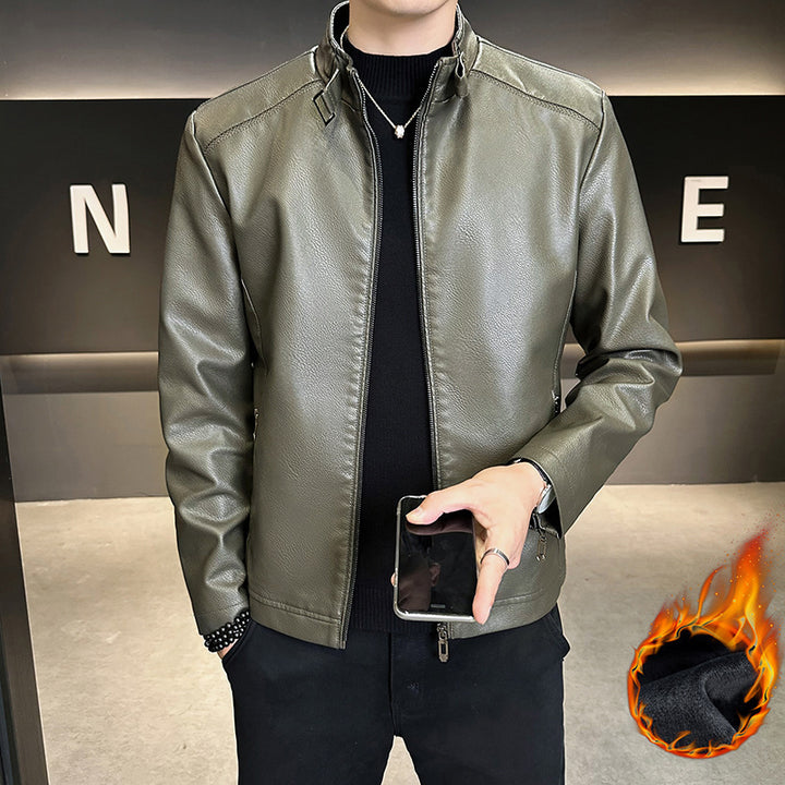 Herren Modische Kunstlederjacke im lässigen Design Echo Archiv
