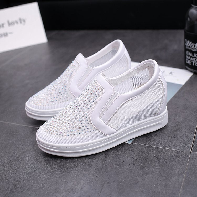 Damen Keil-Sneaker mit Glitzersteinen und atmungsaktivem Mesh Echo Archiv