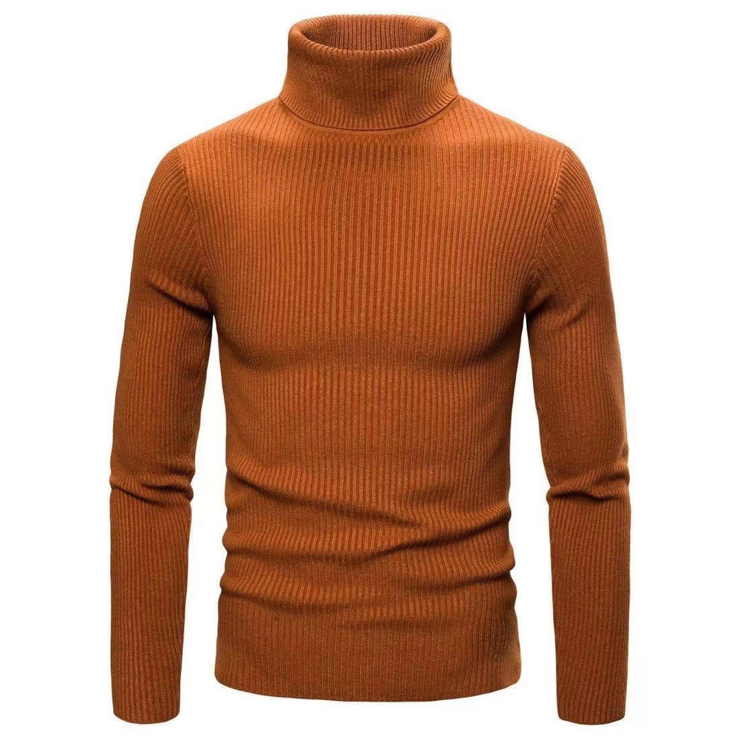 Herren hochwertiger Rollkragenpullover aus feinem Rippstrick Echoarchiv