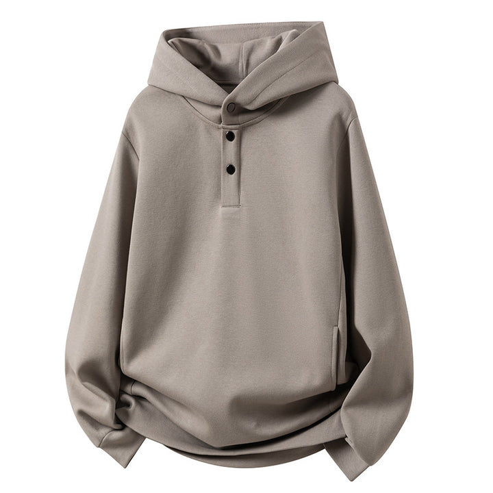 Herren Kapuzenpullover mit Knopfleiste und Kängurutasche Echoarchiv