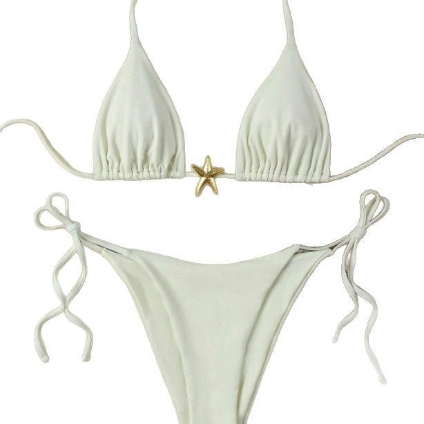 Damen Triangel-Bikini-Set mit verstellbaren Trägern und dekorativem Schmuckelement Echo Archiv