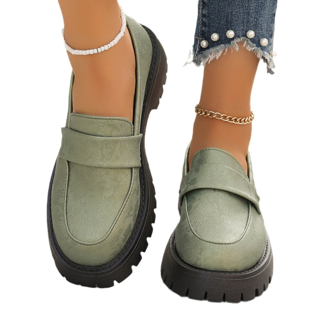 Damen Chunky Loafer mit profilierter Gummisohle und geprägtem Kunstleder Echoarchiv