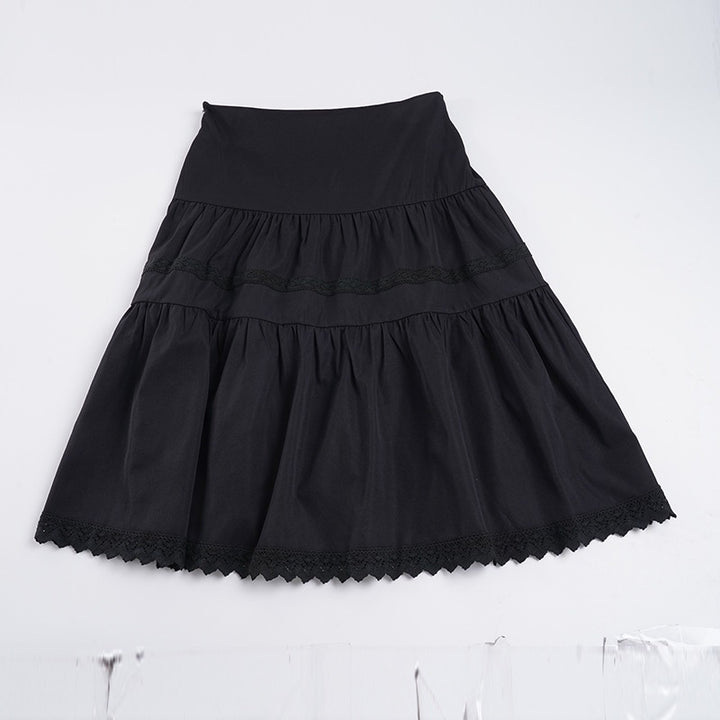 Damen eleganter gestufter Rock mit Spitzendetails Echo Archiv